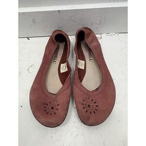 Merrell Shoes Womens 9.5 Ballet Flats Red Denim Slip On Casual Comfort Low Top